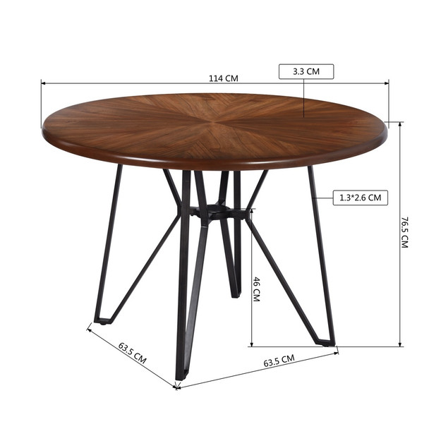 40" Round Mid Century Centiar Dining Room Table, Bar Table Brown