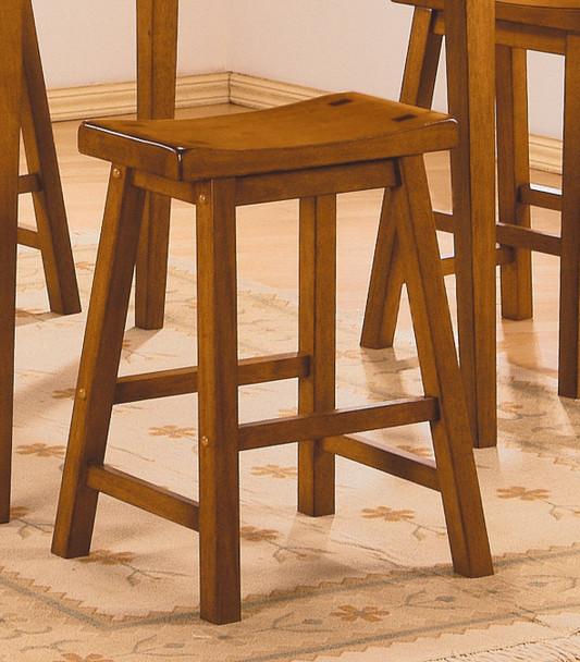 18-inch Height Saddle Seat Stools Set of 2pc Solid Wood Casual Dining Home Furniture 