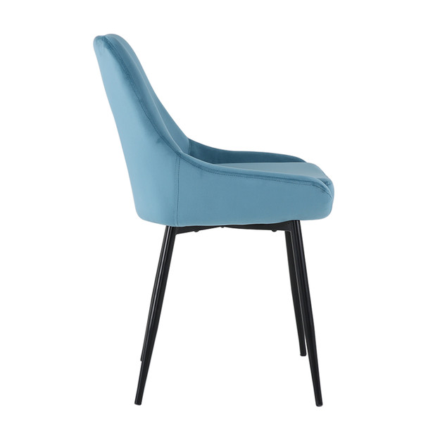 Fashion Simple Dining Chair 2-Piece Set, Metal Stool Legs With Large Upholstery, Leisure Chair With