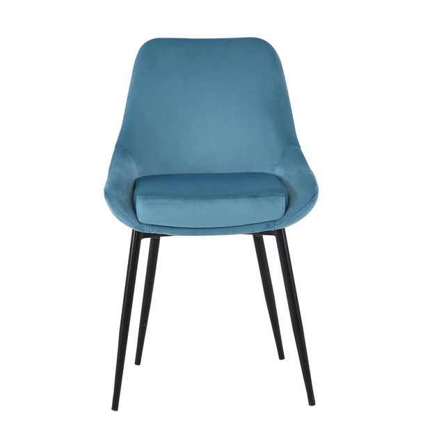 Fashion Simple Dining Chair 2-Piece Set, Metal Stool Legs With Large Upholstery, Leisure Chair With