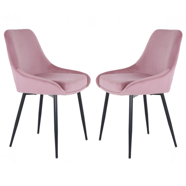 Fashion Simple Dining Chair 2-Piece Set, Metal Stool Legs With Large Upholstery, Leisure Chair With