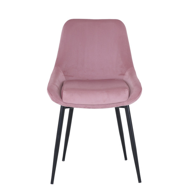 Fashion Simple Dining Chair 2-Piece Set, Metal Stool Legs With Large Upholstery, Leisure Chair With
