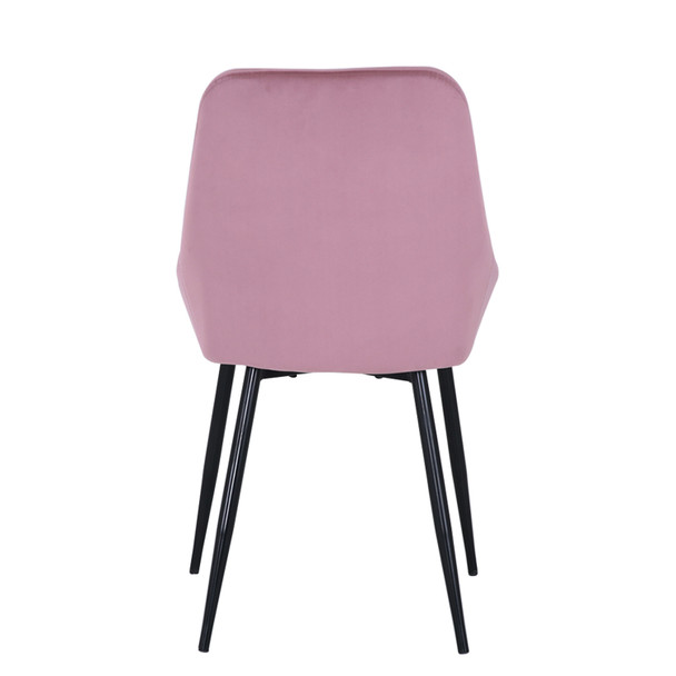 Fashion Simple Dining Chair 2-Piece Set, Metal Stool Legs With Large Upholstery, Leisure Chair With