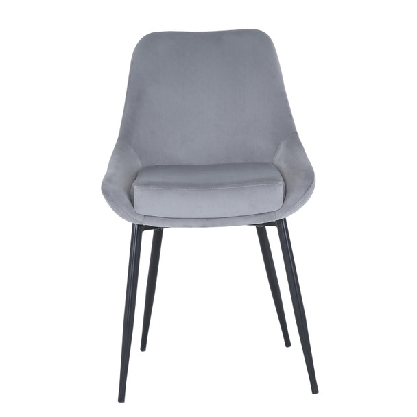 Fashion Simple Dining Chair 2-Piece Set, Metal Stool Legs With Large Upholstery, Leisure Chair With