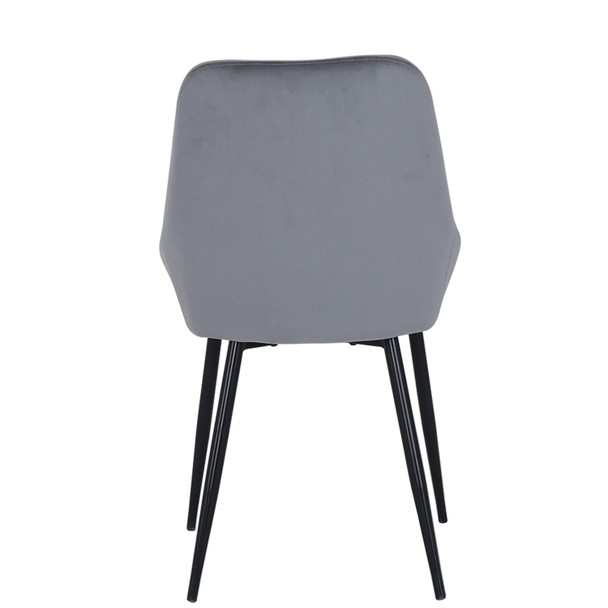 Fashion Simple Dining Chair 2-Piece Set, Metal Stool Legs With Large Upholstery, Leisure Chair With