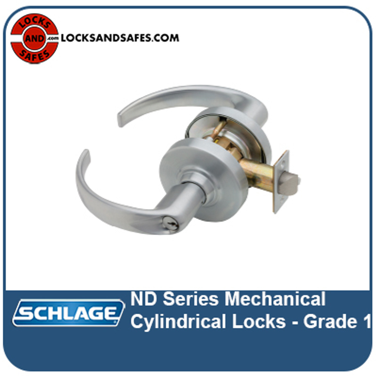 Schlage ND40S-SPA-606 Cylindrical Privacy Lockset, Sparta Lever, Non-K