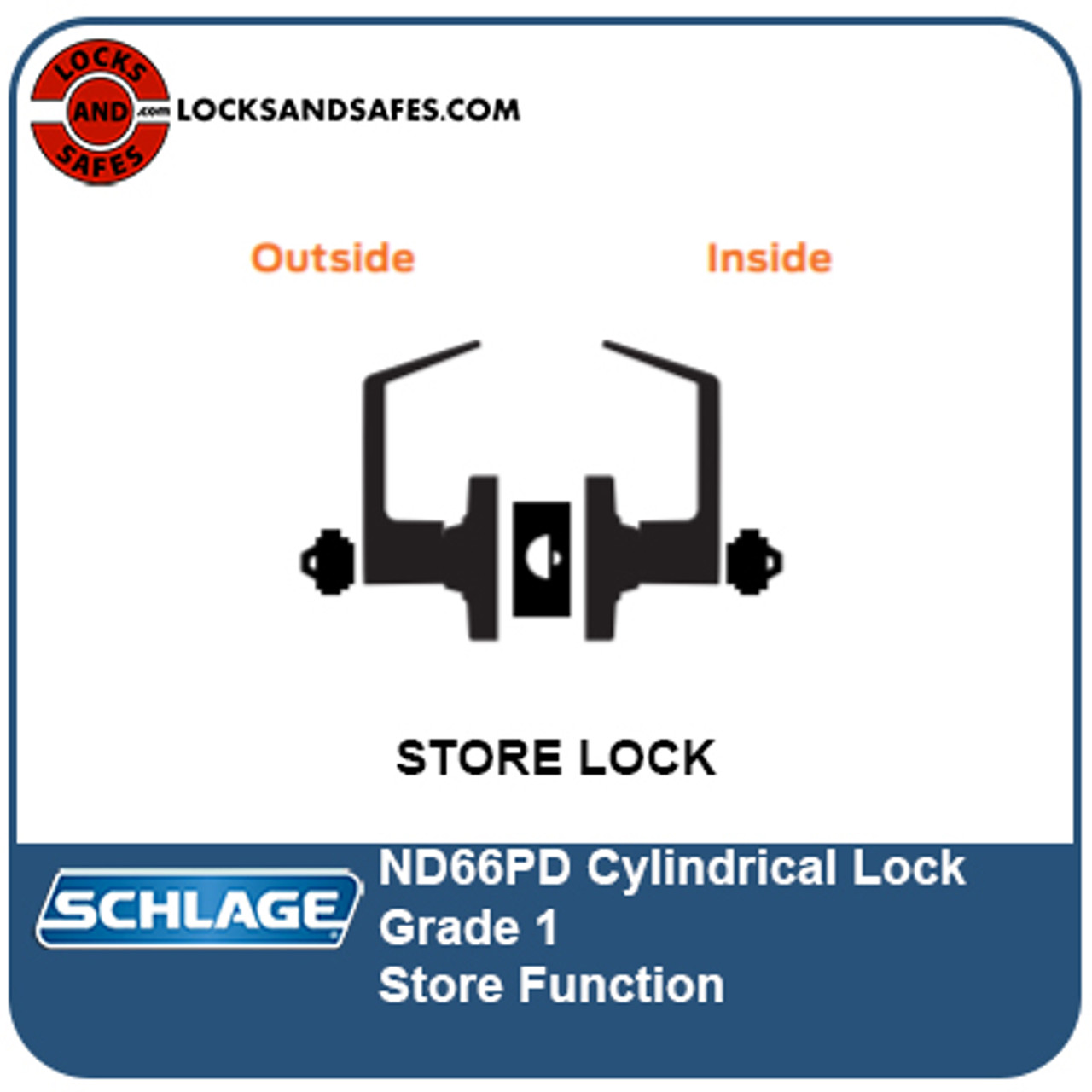 Schlage ND40S-SPA-606 Cylindrical Privacy Lockset, Sparta Lever, Non-K