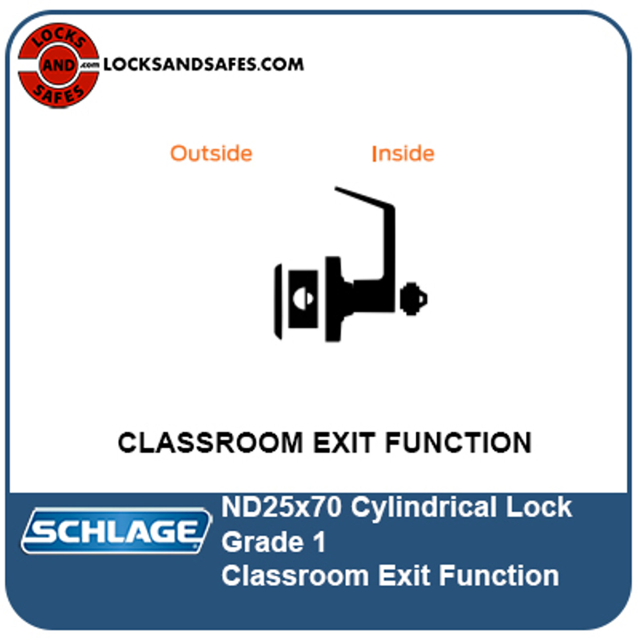 Schlage ND40S-SPA-606 Cylindrical Privacy Lockset, Sparta Lever, Non-K