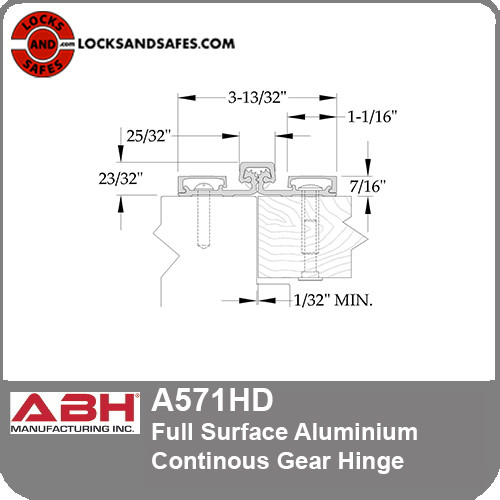 めざいく AB ABH A571 Full Surf Continuous Gear Hinge | ABH 571 | ABH 571HD