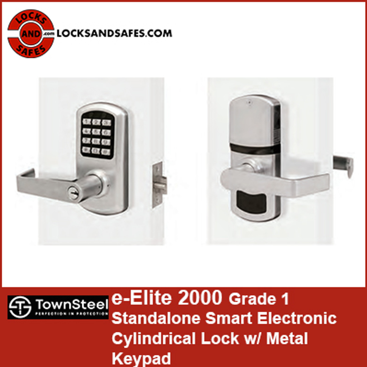 e-Elite 2000 Standalone Cylindrical Lock with Metal Keypad