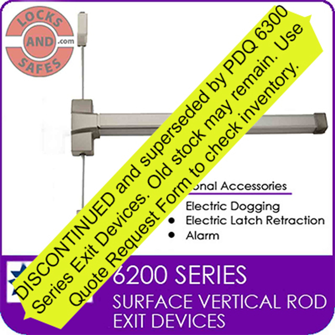 PDQ 6200V|Surface Vertical Rod Exit Device|Door Hardware