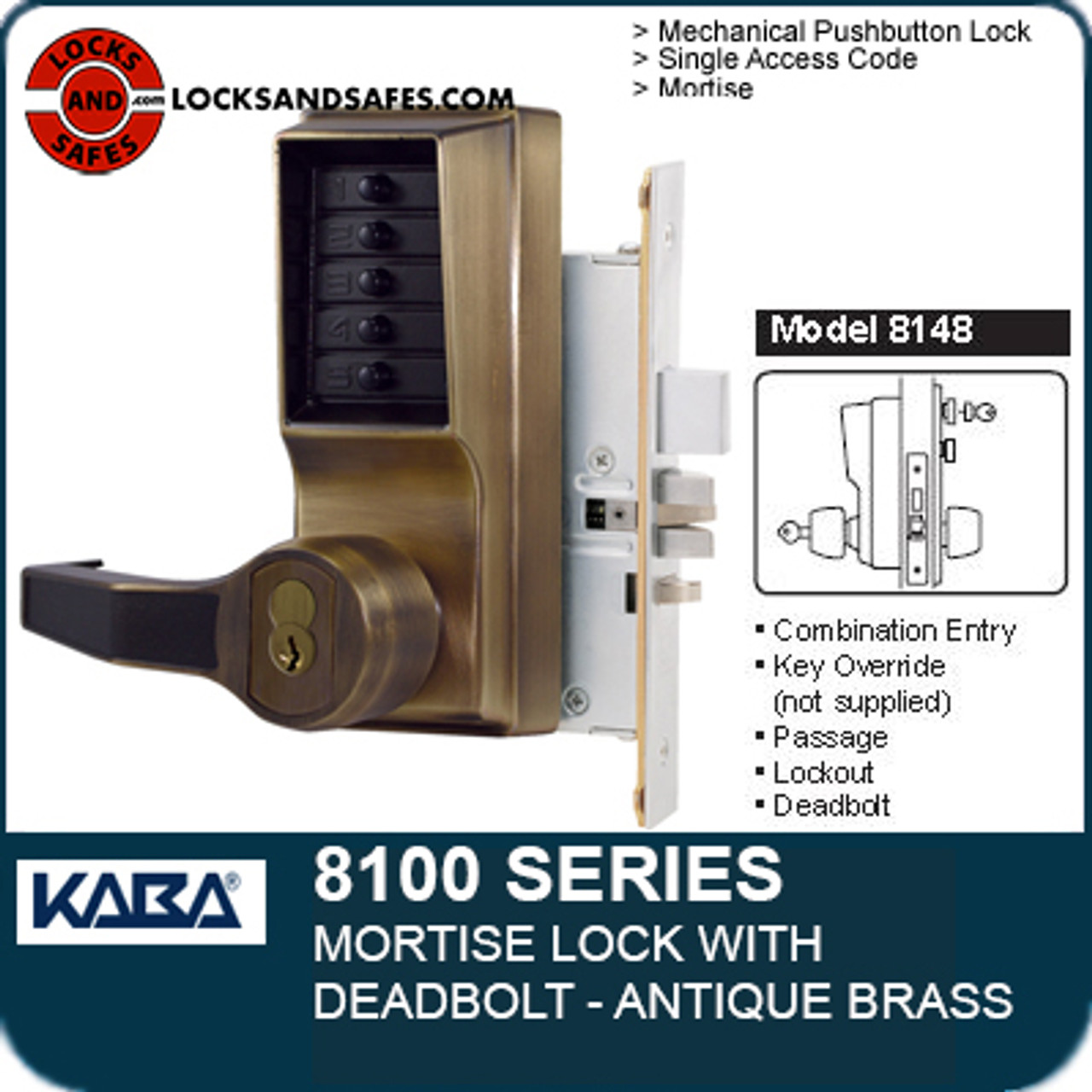 Simplex 8100 Mechanical Pin Code Mortise Lock Single Access Code
