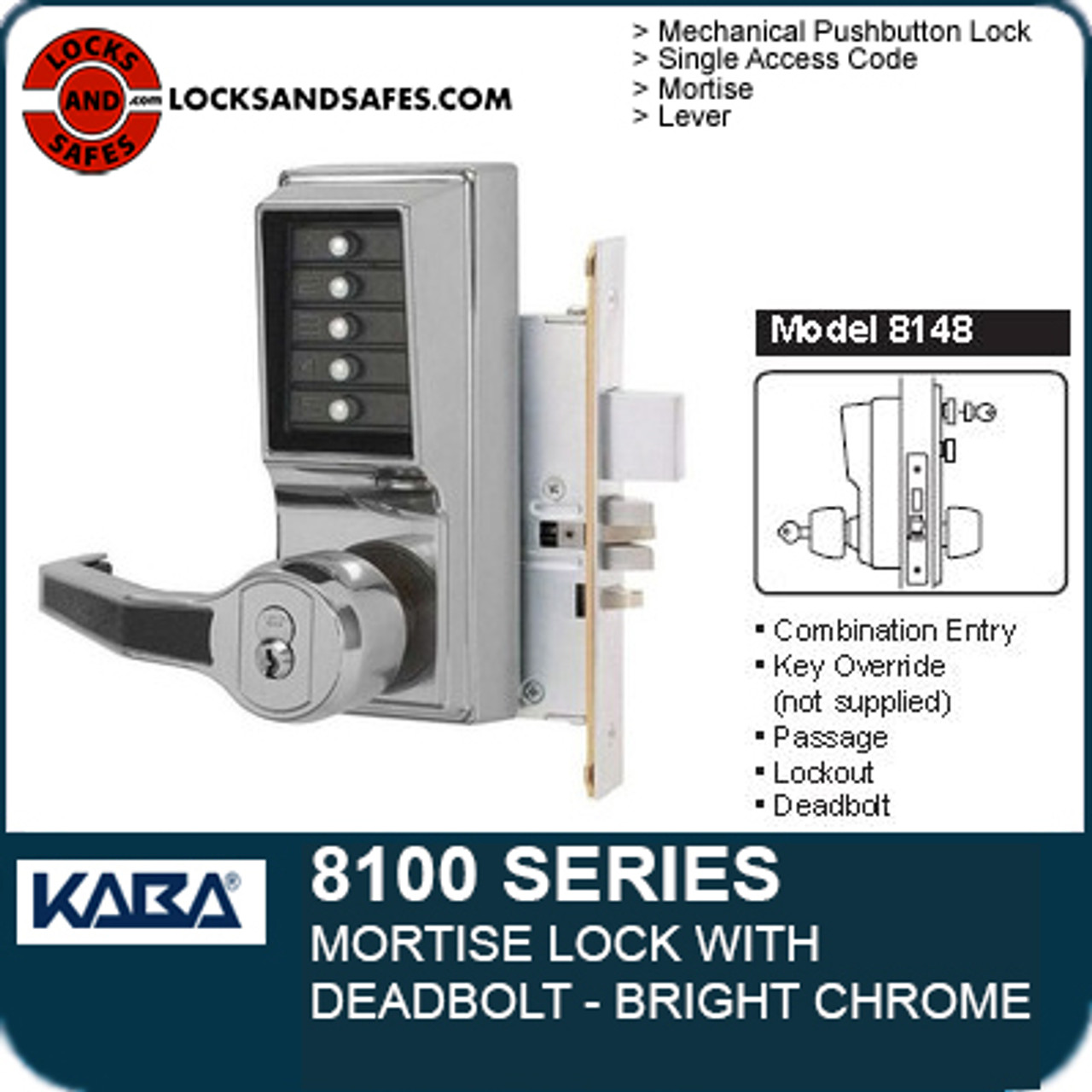 Simplex 8100 Mechanical Pin Code Mortise Lock | Single Access Code