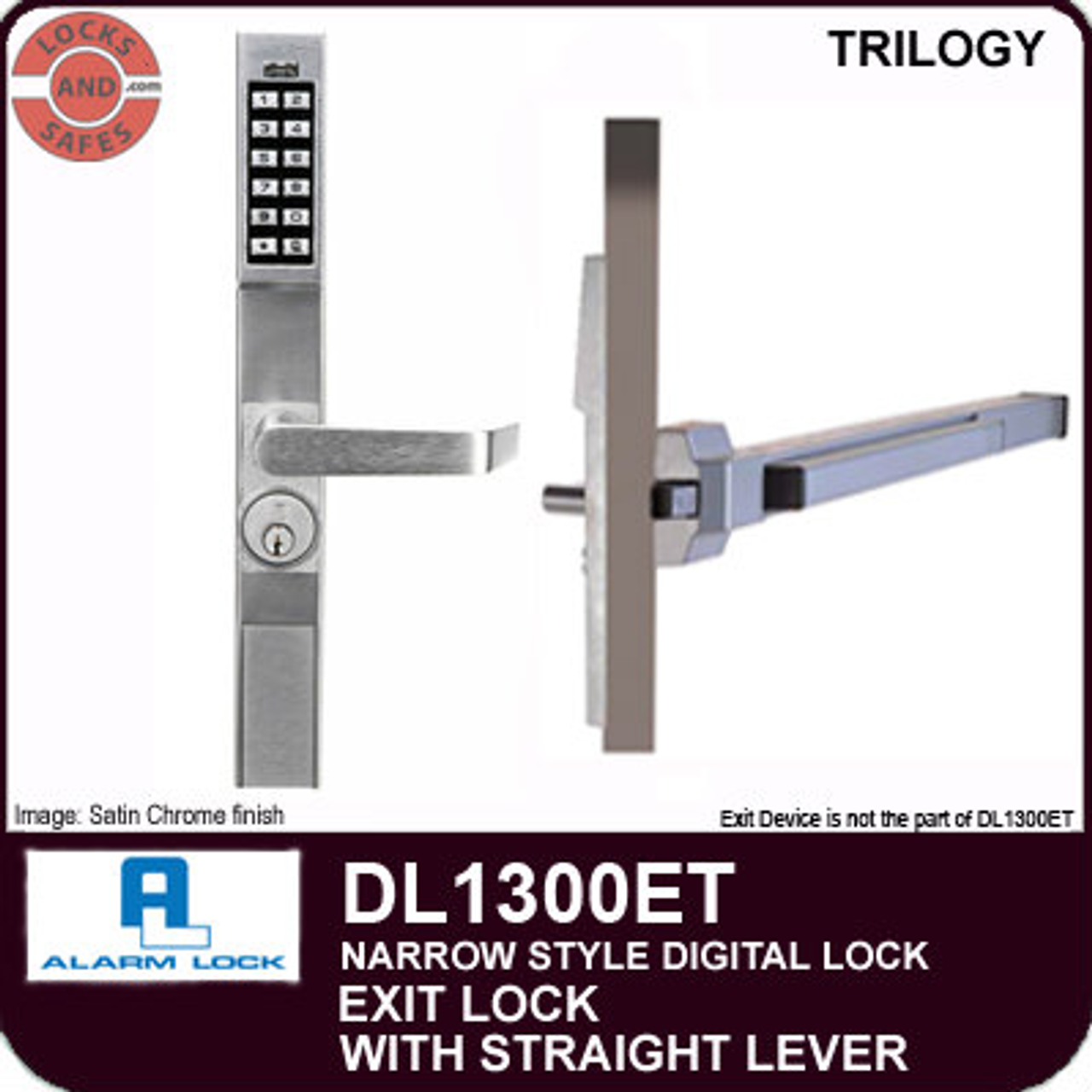 Alarm Lock Trilogy DL1300ET NARROW STYLE EXIT LOCK