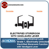 Schlage ND96EU Electrically Unlocked Storeroom Lock | Schlage ND 96 EU Fail Secure Cylindrical Lock