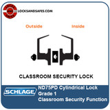 Schlage ND75 Cylindrical Lock | Schlage ND75PD Classroom Security Lock