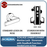 Schlage L9480 Mortise Lock | Storeroom Lock with Deadbolt