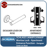 Schlage L 9060 Mortise Lock | Apartment Entrance Function Lock