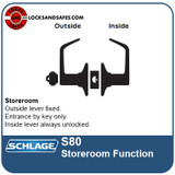 Schlage S80 Storeroom Function Tubular Levered Locks