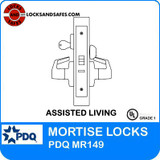 Grade 1 Single Cylinder Assisted Living Mortise Locks | PDQ MR149 Mortise Locks | Mortice Lock | Mortise Door Lock | F Series Escutcheon Trim