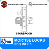 Grade 1 Single Cylinder Mortise Storeroom Lockset | Best 45HD Mortise Lock | PDQ MR115 | Best Mortise Locks | J Series Sectional Trim