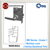 Grade 1 Double Cylinder Mortise Lockset Institution with Deadbolt | PDQ MR128 Mortise Locks | Mortise Deadbolt Lock | J Series Sectional Trim