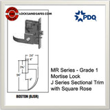 Grade 1 Double Cylinder Mortise Lockset Institution with Deadbolt | PDQ MR128 Mortise Locks | Mortise Deadbolt Lock | J Series Sectional Trim