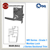 Grade 1 Double Cylinder Mortise Lockset Institution / Asylum | Yale AU8830-2FL Mortise Locks | PDQ MR138 Cross Reference | J Series Sectional Trim