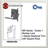 Grade 1 Double Cylinder Mortise Lockset Institution / Asylum | Yale AU8830-2FL Mortise Locks | PDQ MR138 Cross Reference | J Series Sectional Trim