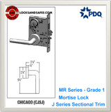 Grade 1 Single Cylinder Closet / Storeroom Mortise Locks | PDQ MR139 Mortise Locks | Closet Deadbolt | Storeroom Deadbolt | J Series Sectional Trim