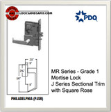 Grade 1 Single Cylinder Mortise Locks Storeroom with Deadbolt | PDQ MR141 Mortise Locks | Mortise Door Hardware | Cylinder Lock | J Series Sectional Trim