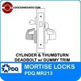 Grade 1 Cylinder and Thumbturn Deadbolt with Dummy Trim Mortise Locks | PDQ MR213 Mortise Locks | Best Mortise Locks | Mortice Lock | J Series Sectional Trim