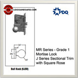 Grade 1 Single Cylinder Deadbolt with Dummy Trim Mortise Locks | PDQ MR215 Mortise Locks | Mortise Door Lock Replacement | J Series Sectional Trim