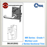 Grade 1 Non Cylinder Mortise Privacy Lockset | Corbin ML2060 Mortise Locks | PDQ MR176 | Corbin Mortise Lock | J Series Sectional Trim