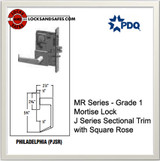 Grade 1 Non Cylinder Mortise Privacy Lockset | Corbin ML2060 Mortise Locks | PDQ MR176 | Corbin Mortise Lock | J Series Sectional Trim