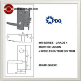 Grade 1 Single Cylinder Entrance/Storeroom Mortise Locks | Schlage L9473 Mortise Locks | PDQ MR135 | Schlage L Series Locks | J Wide Escutcheon Trim