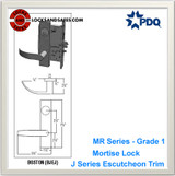 Grade 1 Single Cylinder Closet / Storeroom Mortise Locks | PDQ MR139 Mortise Locks | Commercial Door Locks | Deadbolt | J Escutcheon Trim