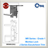 Grade 1 Single Cylinder Storeroom with Deadbolt Mortise Locks | PDQ MR141 Mortise Locks | Mortise Storeroom Lock with Deadbolt | J Escutcheon Trim