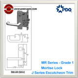 Grade 1 Single Cylinder Entrance Mortise Locks | PDQ MR154 Mortise Locks | Entrance Single Cylinder Deadbolt | J Escutcheon Trim