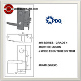 Office Locks Mortise Grade 1 Single Cylinder | Schlage L9050 Mortise Locks | PDQ MR 116 | Schlage Mortise Locks | J Wide Escutcheon Trim