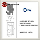 Institution Locks Mortise Grade 1 Double Cylinder | Best 45HW Mortise Locks | PDQ MR138 | Best Door Locks | J Wide Escutcheon Trim