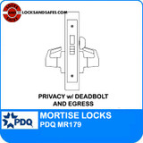 Grade 1 Privacy with Deadbolt and Egress Mortise Locks | Arrow BM/AM02 Mortise Locks | PDQ MR179 | Arrow Mortise Locks | F Series Escutcheon Trim