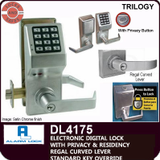 Alarm Lock Trilogy Standalone Electronic Digital Lock with Regal Curved Lever | DL4175IC Interchangeable Core