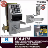 Alarm Lock Trilogy Standard Electronic Digital Proximity Locks with Regal Curved Lever | Alarm Lock PDL4175 Standard Key Override