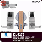 Alarm Lock Trilogy DL5275 Standard Key Override with Regal Curved Lever