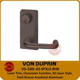 Von Duprin Exit Trim With Lever For Von Duprin 22 Series And 2227 Series Exit Devices