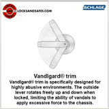 Schlage ALXV50 Entrance Office Vandlgard Function | Schlage ALXV 50 Vandal Resistant Lock