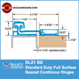 Select SL21SD Full Surface Continous Hinges | Select SL21-SD Hinges