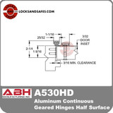 Diagram A530HD Aluminum Continuous Gear Hinges Half Surface