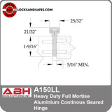 ABH A150 LL Full Concealed Continous Hinge